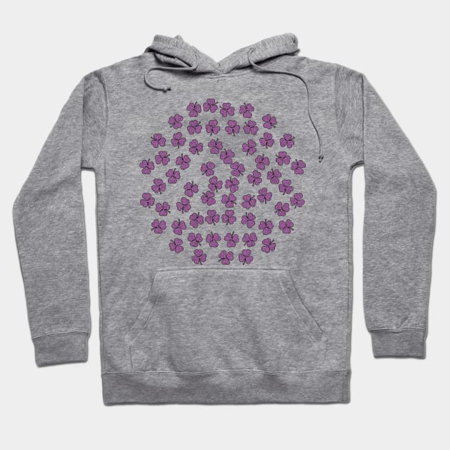 Purple Shamrock For St Patricks Day Hoodie by ellenhenryart